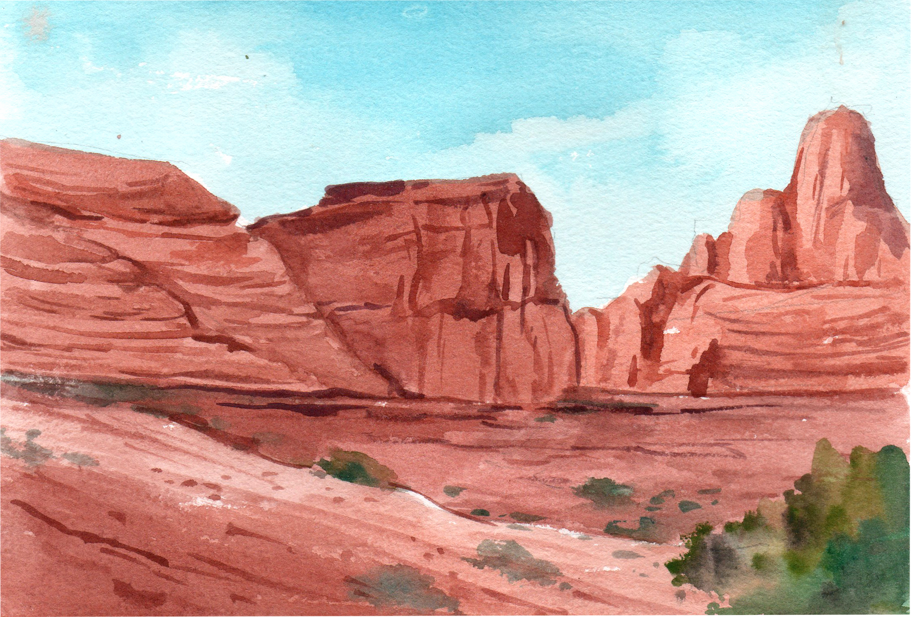 American National Park Watercolor Illustration